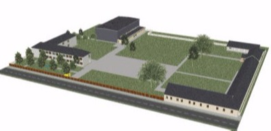 Localul nou (stânga), localul vechi (dreapta) şi sala de sport